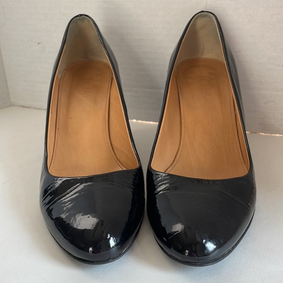 J. Crew shoes 7 Martina patent black wedges made in Italy - Picture 3 of 12